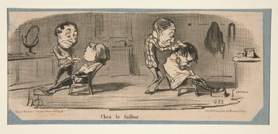 Chez le Tailleur, Chez le Coiffeur，1853 年 2 月 3 日、16 日和 19 日 Charivari 上的报道 作者 奥诺雷·杜米埃