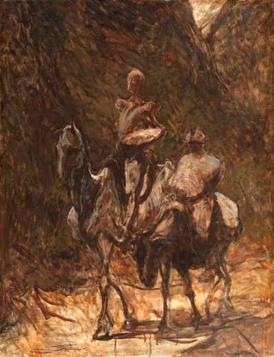 唐·吉x德（Don Quixote）和桑乔·潘萨（Sancho Panza），1868-1870年。 作者 奥诺雷·杜米埃