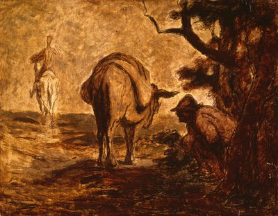 唐吉诃德和桑乔潘扎解除了自己，c。 1855年 作者 奥诺雷·杜米埃