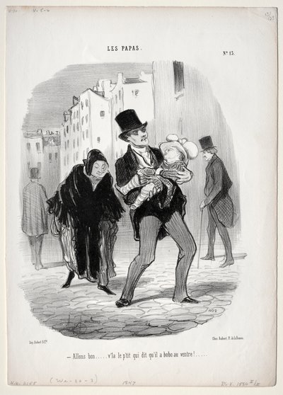 父亲，盘子13：亲爱的，来吧，1847年。 作者 奥诺雷·杜米埃