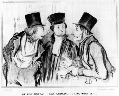 嘿，很好。不要紧！我们会恳求......我更喜欢它！..., 漫画作者Honore Daumier（1808-1879）。"Charivari"。 作者 奥诺雷·杜米埃