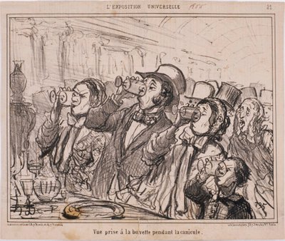 环球展览-热浪期间在休闲吧拍摄的风景 作者 Honoré Daumier
