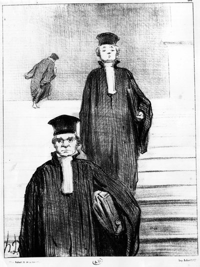 律师，Honore Daumier（1808-1879）的漫画。"Charivari" 作者 奥诺雷·杜米埃