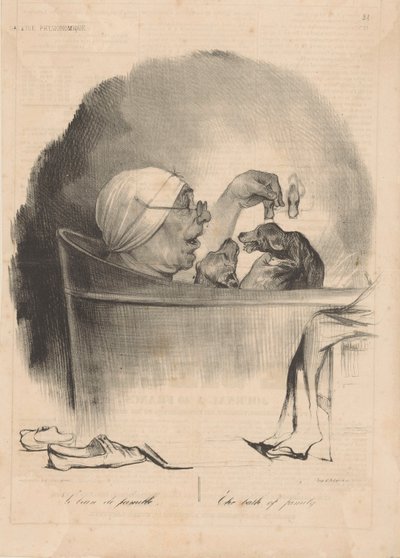 Le bain de famille 家庭之浴，1837年。 作者 奥诺雷·杜米埃