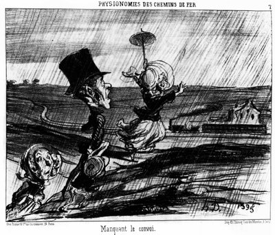 铁路相貌。错过车队：霍诺尔-道米埃（1808-1879）关于铁路的系列漫画。"Charivari" 作者 奥诺雷·杜米埃