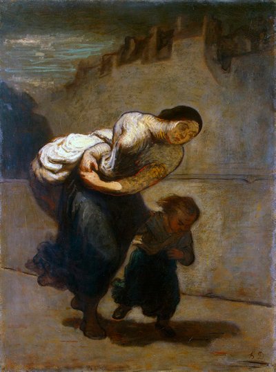 负担》，1850-1852。 作者 奥诺雷·杜米埃