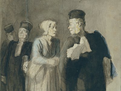 律师和他的客户》，1862-64年 作者 奥诺雷·杜米埃