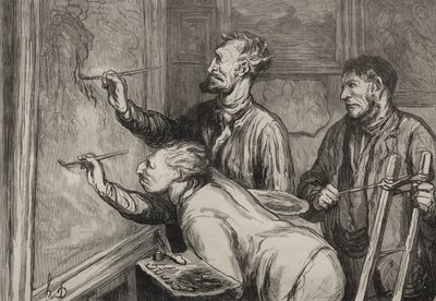 画家：最后的笔触，1868年博览会。 作者 Honoré Daumier