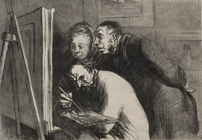 画家：画家和资产阶级。 作者 Honoré Daumier