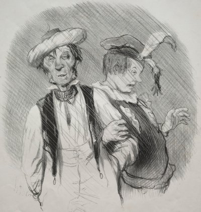 人生的美好时光，第18页：狂欢节，1844年。 作者 奥诺雷·杜米埃