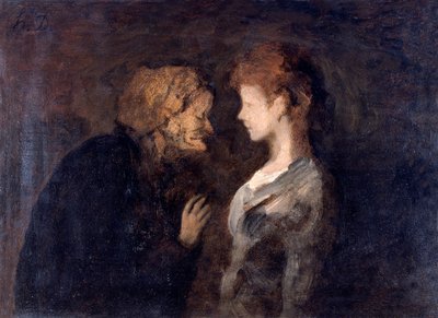 信心》，《秘密》，1828-1879年 作者 奥诺雷·杜米埃
