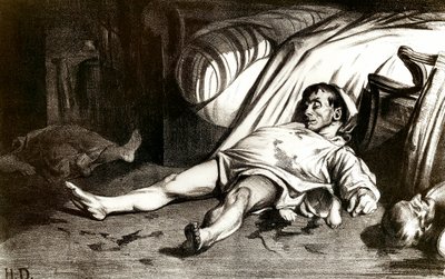 The massacre of Rue Transnonain on 14/04/1834: the military massacres the inhabitants of the building 12 Rue Transnonain in Paris reprisoned it after the death of one of their officers - Lithograph by Honore Daumier (1808-1879) 1837. Private collection 作者 奥诺雷·杜米埃