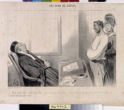 正义的人们。漫画作者Honore Daumier（1808-1879），37.5x28。摘自《查理报》，马赛隆尚宫美术博物馆。 作者 奥诺雷·杜米埃