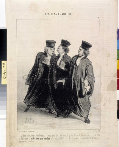 正义的人们。漫画作者Honore Daumier (1808-1879)，37.5x28。摘自《查理报》，马赛隆尚宫美术博物馆，马赛 作者 奥诺雷·杜米埃