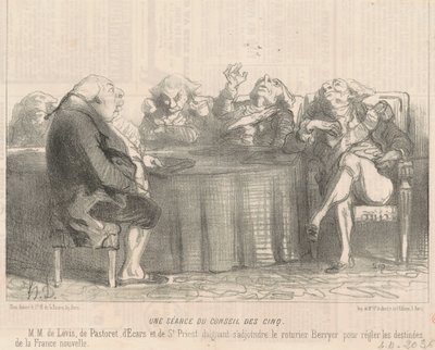 五国理事会会议 作者 Honoré Daumier