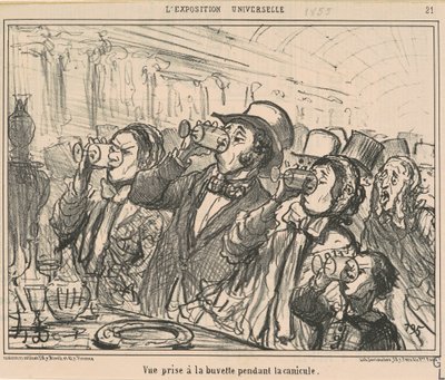 在热浪中从茶水区拍摄的景色 作者 Honoré Daumier