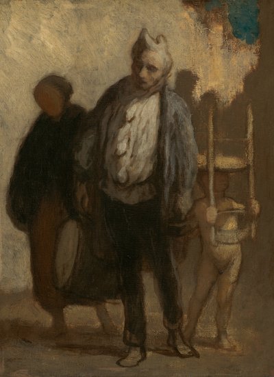 流浪的萨尔蒂姆班克斯，1847-1850。 作者 奥诺雷·杜米埃