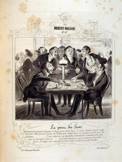 以《Les Cent》和《Robert Macaire》为题的关于思想和传说的Philipon插图。 作者 Honoré Daumier