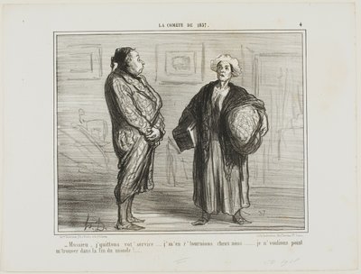 "先生，我不干了，我要回家...世界末日时，我不想待在这里"，《1857 年的女伯爵》第 4 版 作者 奥诺雷·维克托林·杜米埃