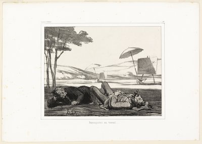 工作中的风景画家》，《艺术家纪念品》第 309 版 作者 奥诺雷·维克托林·杜米埃
