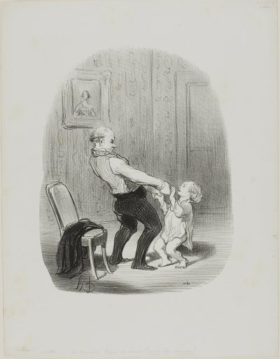 第一支舞 Lession》，选自《Les Papas》。 作者 奥诺雷·维克托林·杜米埃