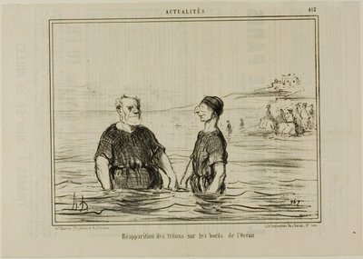 海中天龙的再现》，图版 412，选自 Actualités 作者 奥诺雷·维克托林·杜米埃