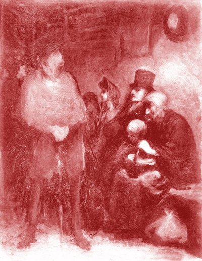 候诊室，1878 年杜兰德-鲁埃尔画廊的杜米尔展览 作者 奥诺雷·杜米埃