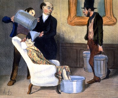 水疗，吸水恢复，c.1850（插图） 作者 奥诺雷·杜米埃