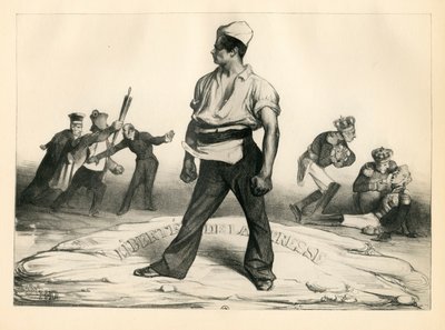 La Caricature (1830)，政治性、讽刺性的黑白画。 作者 奥诺雷·杜米埃