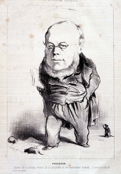 蒲鲁东，“社会主义的使徒，财产的敌人及其专利破坏者”——杜米埃，在 1849 年 6 月 1 日的“Charivari”中 作者 奥诺雷·杜米埃