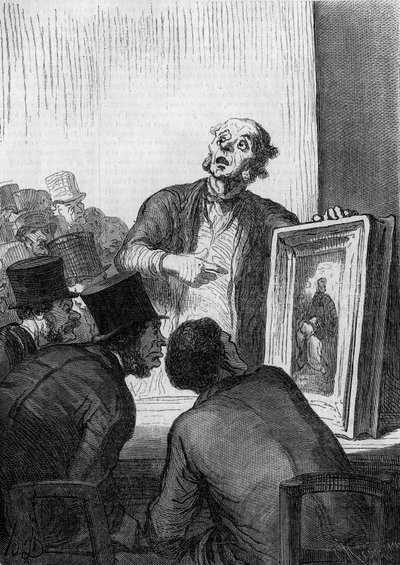 拍卖行：艺术专家。漫画家Honore Daumier (1808-1879)的作品。3月7日《世界画报》第308期的版画。 作者 奥诺雷·杜米埃