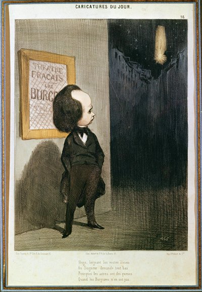 维克多-雨果的《伯格拉夫》（1802 - 1885）在1843年的失败。奥诺雷-道米埃（1808 - 1879）的漫画。巴黎，维克多-雨果博物馆。 作者 Honoré Daumier
