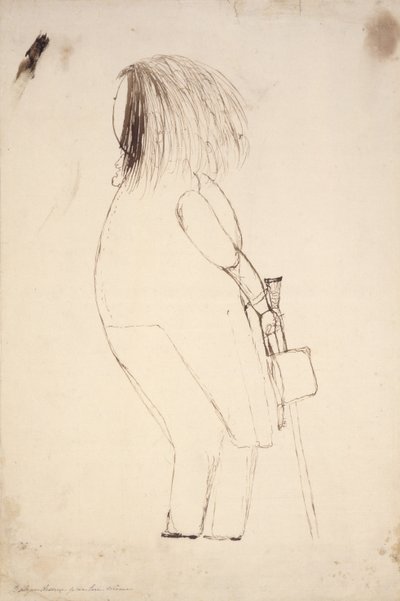 与帽子和拐棍的自画象 作者 Honore de Balzac