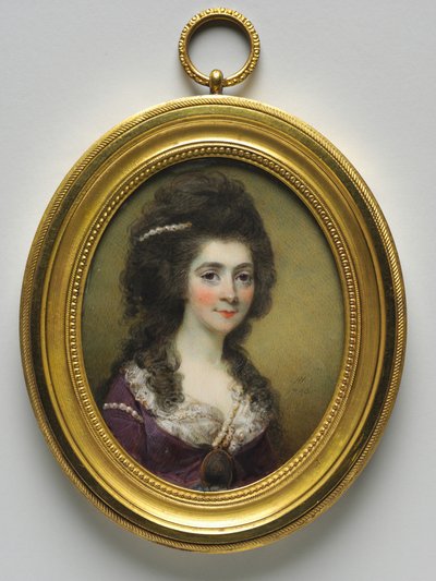 1786年，一位名叫克罗斯夫人的女士的画像。 作者 霍拉斯·霍恩（Horace Hone）