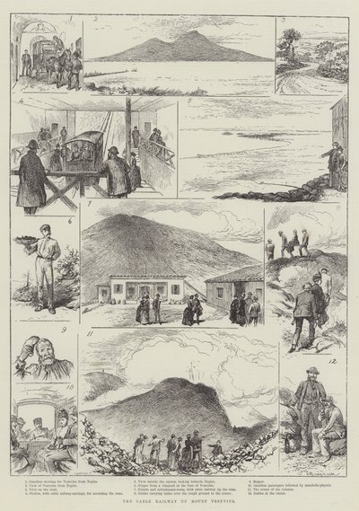 维苏威火山上的电缆铁路 作者 Horace Petherick