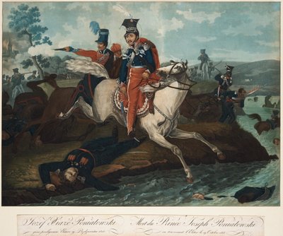 1820年莱比锡战役中约瑟夫·波尼亚托夫斯基王子去世 作者 Emile Jean Horace Vernet