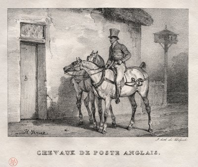 邮政马，1823年。 作者 埃米尔·让·霍勒斯·韦尔内