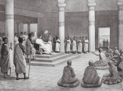 米林达国王提问，公元前 140 年（石版画） 作者 Horace van Ruith