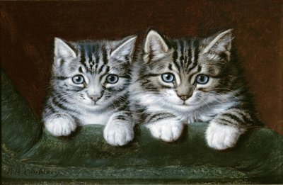 两只虎斑小猫（布面油画） 作者 霍雷肖·亨利·坎瑟里