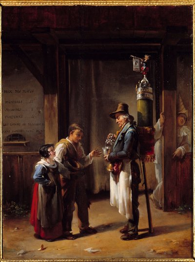 可可商人。 霍滕斯·莱科特 (Hortense Lecot) 的绘画（1809-1868） 作者 Hortense Lecot