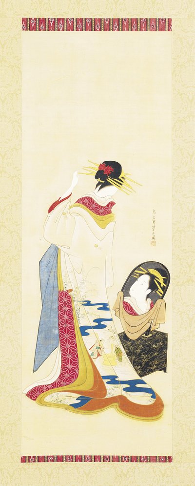 镜中美人（水墨设色绢本） 作者 细田英史