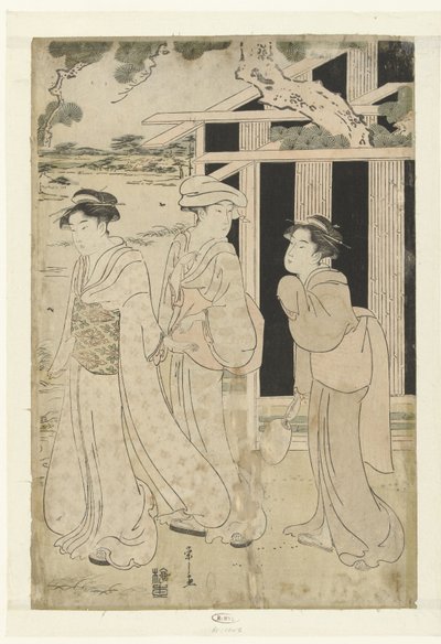 三个女人在湖边散步 作者 细田英史