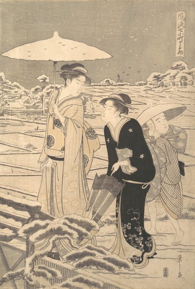 Kayoi Komachi，来自诗人Komachi Furyu nan...的七个优雅情节系列，约1795年。 作者 细田英史