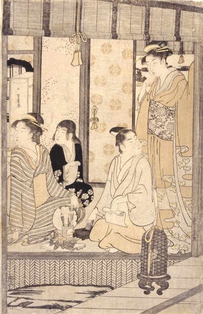 朝花夕拾（朝乡）（彩色木刻版画） 作者 细田英史