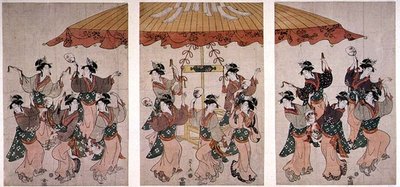 住吉舞》，三联画，约1791年（彩色木版画 作者 细田英史