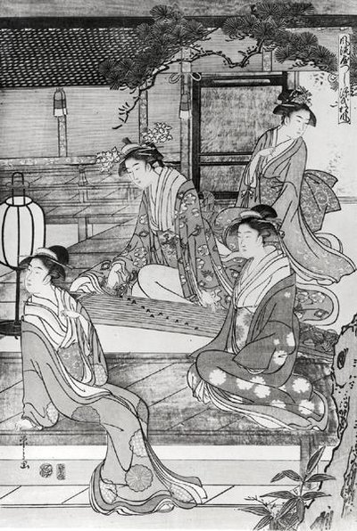女人在玩古筝 作者 细田英史