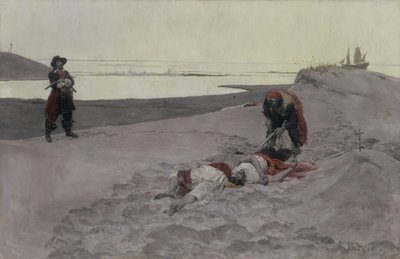 死人告诉没有故事，1899年（油画布上grisaille） 作者 霍华德·派尔