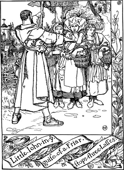1883年霍华德·皮尔（Howard Pyle）的《罗宾汉的快乐冒险》一书中的插图。 作者 霍华德·派尔