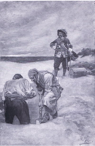 Kiddle Island的Kidd，来自Harper＆Bros出版的Howard Pyles Book of Pirates，1921年 作者 霍华德·派尔