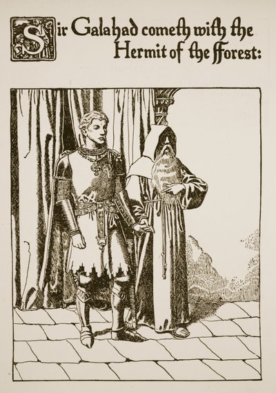 加拉哈德爵士来自森林隐士，来自“圣杯的故事和亚瑟的过世”，c.1910 作者 霍华德·派尔